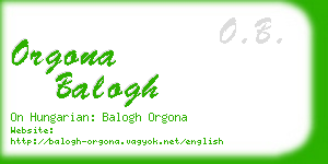 orgona balogh business card